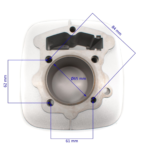 CYLINDER CROSS 250CC 65MM GOŁY SREBRNY