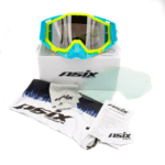 GOGLE ASIX AS1 ŻÓŁTO-NIEB MAT LUSTRO SREBRNE