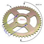 ZĘBATKA TYŁ QUAD ATV 125CC 3+1 45Z