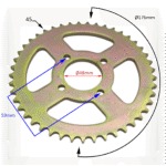 ZĘBATKA TYŁ QUAD ATV 125CC 3+1 45Z