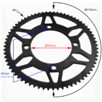 ZĘBATKA TYŁ T8F MINI CROSS 60CC 68Z