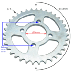 ZĘBATKA TYŁ 428 CROSS 90CC 37Z