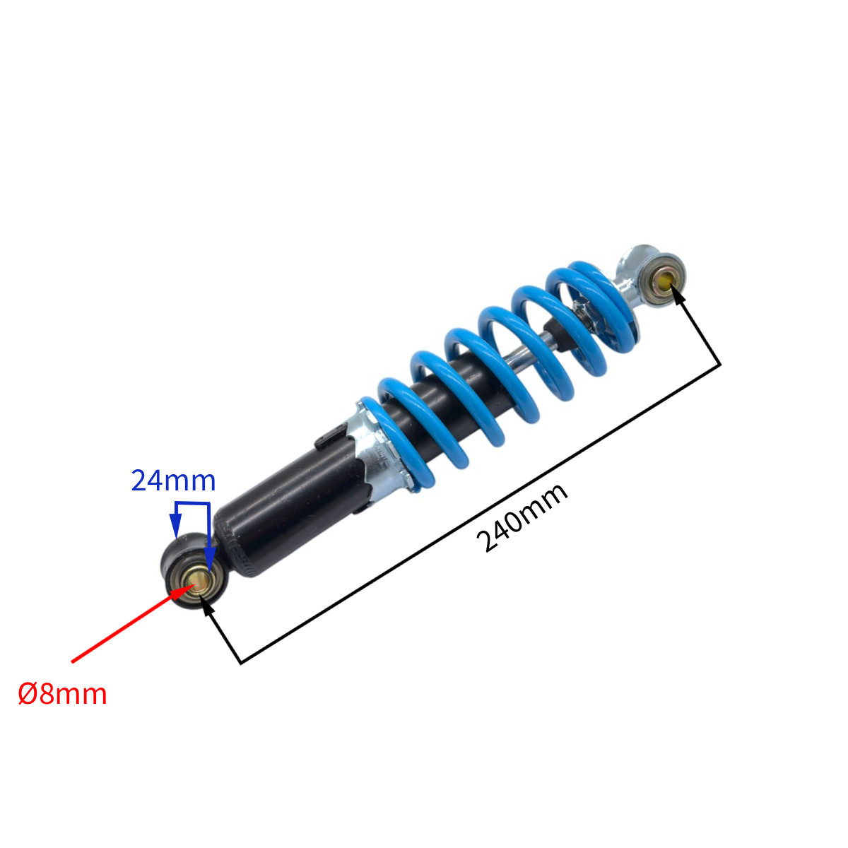 wp-image22032.png AMORTYZATOR TYŁ POCKET QUAD MINI E-ATV NIEBIESKI 24CM - obrazek 1