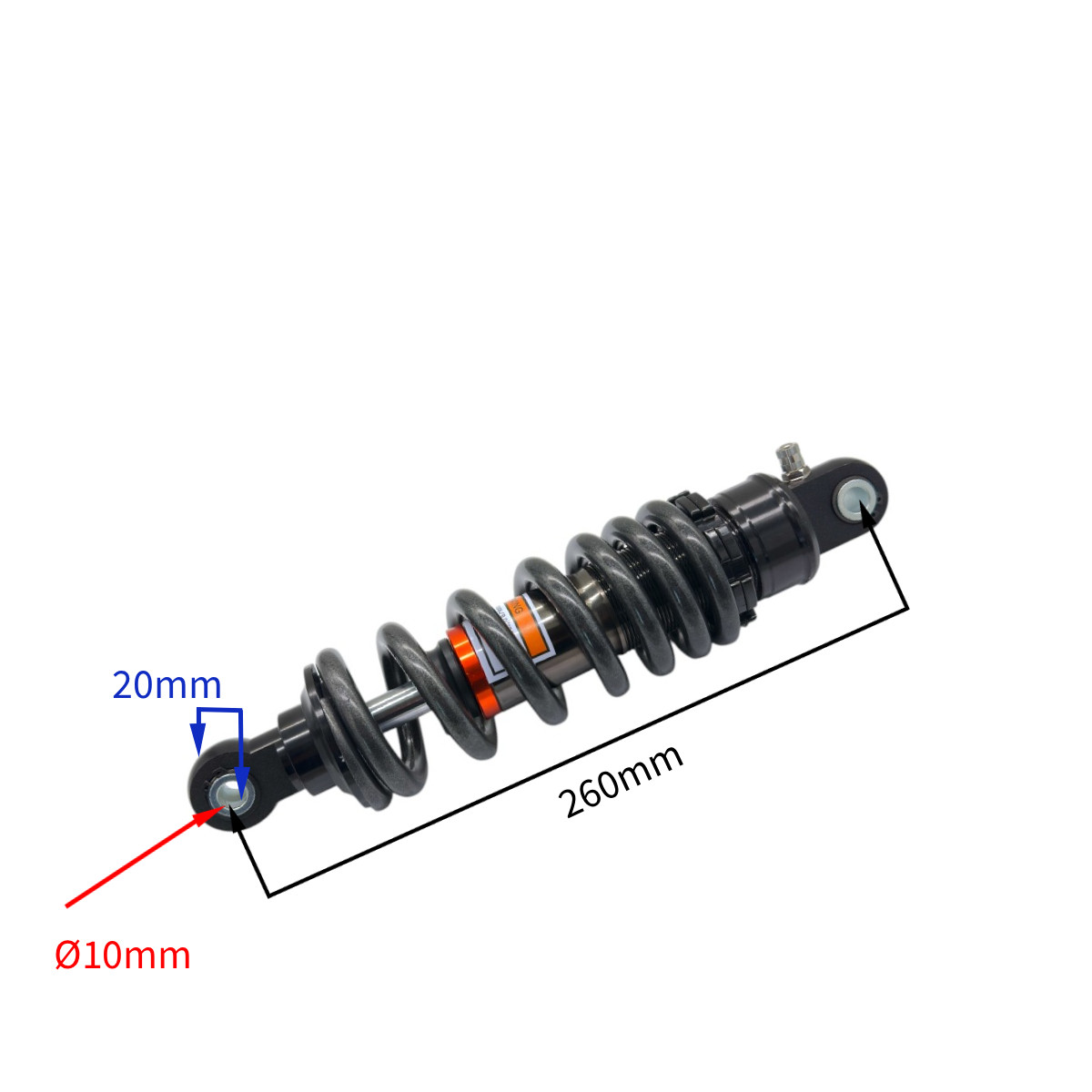 wp-image22123.png AMORTYZATOR TYŁ CROSS 125CC 26CM CZARNY OLEJ-GAZ - obrazek 1