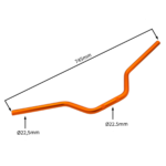 KIEROWNICA QUAD ATV 125CC ALU POMARAŃCZOWA DŁ 74,5CM