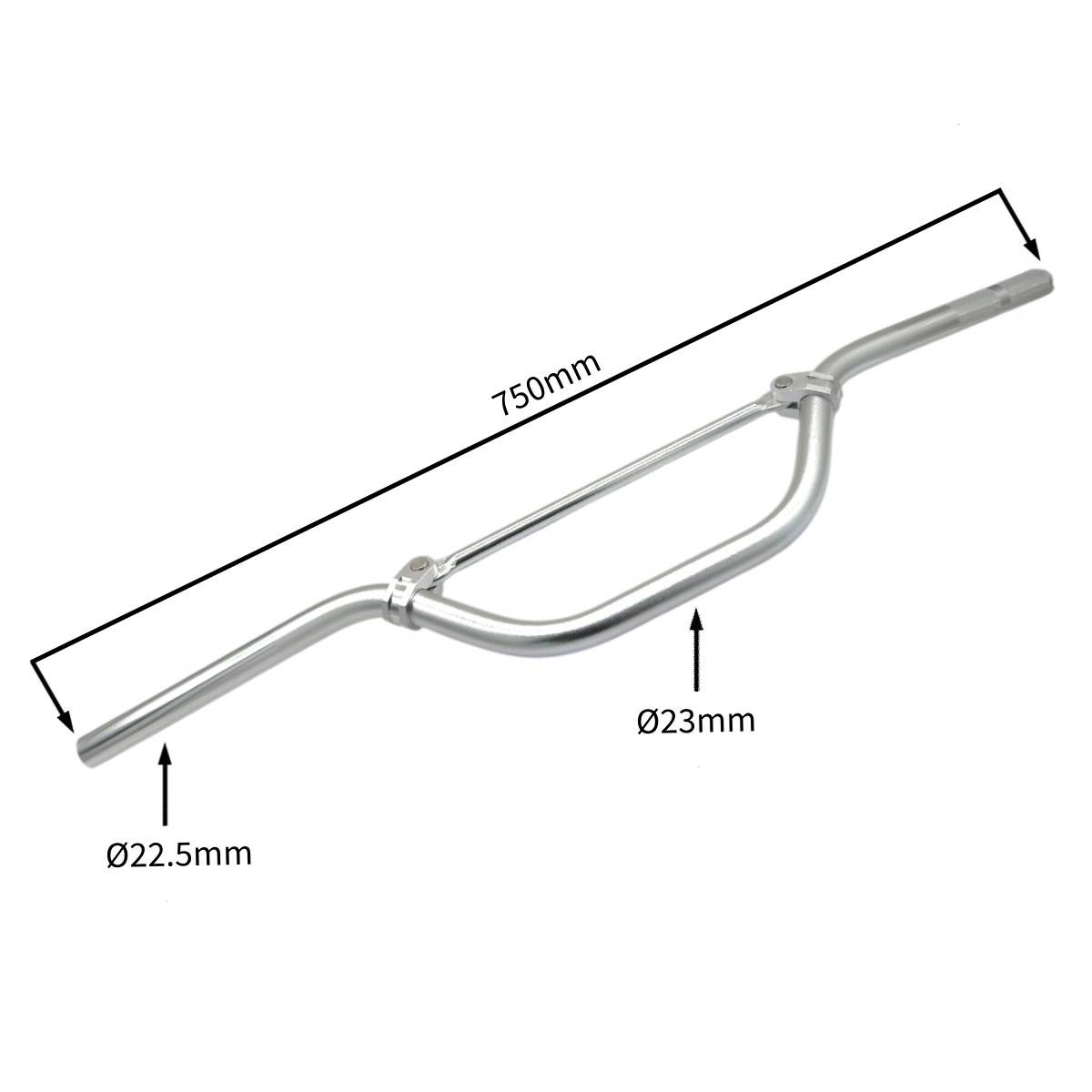 wp-image22375.png KIEROWNICA CROSS 140CC DŁ 75CM SREBRNA - obrazek 1