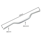 KIEROWNICA CROSS 300CC ALU SREBRNA DŁ 78CM