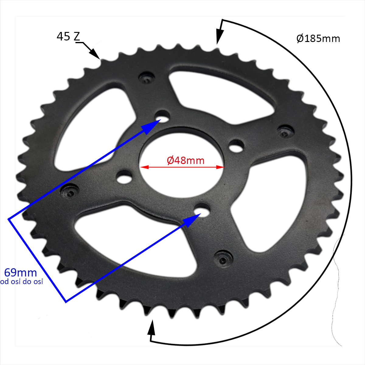 wp-image22848.png ZĘBATKA TYŁ 428H QUAD ATV 125CC 1+1, 45 Z - obrazek 1