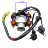 ISKROWNIK STATOR CROSS 125CC 6 CEWEK + CZUJNIK LUZU