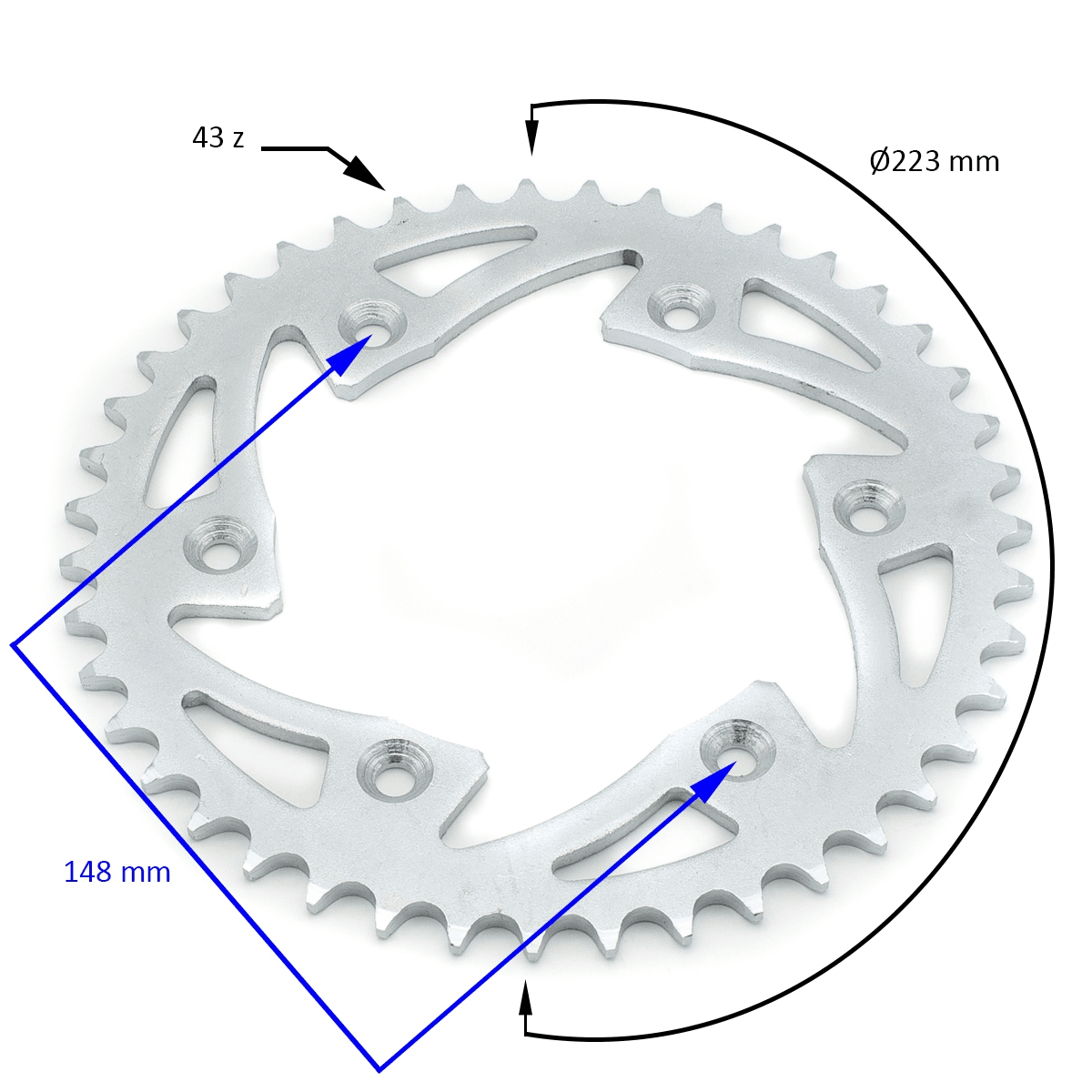 wp-image2865.png ZĘBATKA TYŁ 520H CROSS 250CC 43Z - obrazek 1