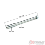 OŚ KOŁA PRZÓD CROSS 250CC DŁ. 234 MM + NAKRĘTKA