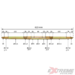 OŚ NAPĘDOWA TYŁ QUAD ATV 125CC DŁ 61,3 FREZ 17/23