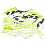 NAKLEJKI NA POJAZD QUAD ATV 125CC ŻÓŁTO-ZIELONE