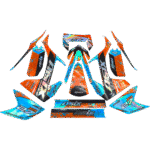 ZESTAW NAKLEJEK NA POJAZD CROSS 125CC POMARAŃCZOWO-NIEBIESKIE