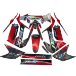 ZESTAW NAKLEJEK NA POJAZD CROSS 125CC CZERWONO-SZARE