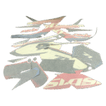 ZESTAW NAKLEJEK NA POJAZD CROSS 250CC CZERW.