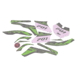 ZESTAW NAKLEJEK NA POJAZD POCKET MINI CROSS CZARNO-LIMONKOWE