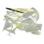 ZESTAW NAKLEJEK NA POJAZD CROSS 250CC NIEBIESO ŻÓŁTE