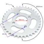 ZĘBATKA TYŁ 428 QUAD ATV 125CC 37z 3+1