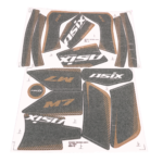 ZESTAW NAKLEJEK NA POJAZD MINI QUAD 50CC POMARAŃ.