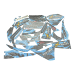 ZESTAW NAKLEJEK NA POJAZD QUAD ATV 125CC CZARNO-NIEBIESKIE