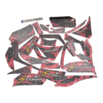 ZESTAW NAKLEJEK NA POJAZD QUAD ATV 125CC CZARNO-CZERWONE