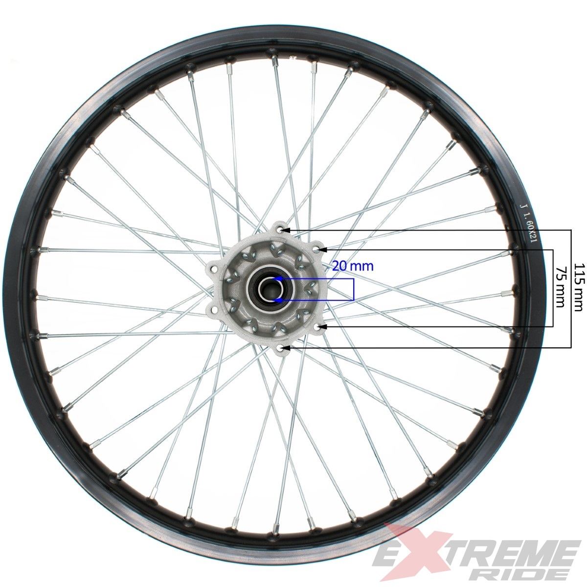 4757.jpg FELGA 21" PRZÓD 1.6 CROSS 250CC CZARNA - obrazek 1