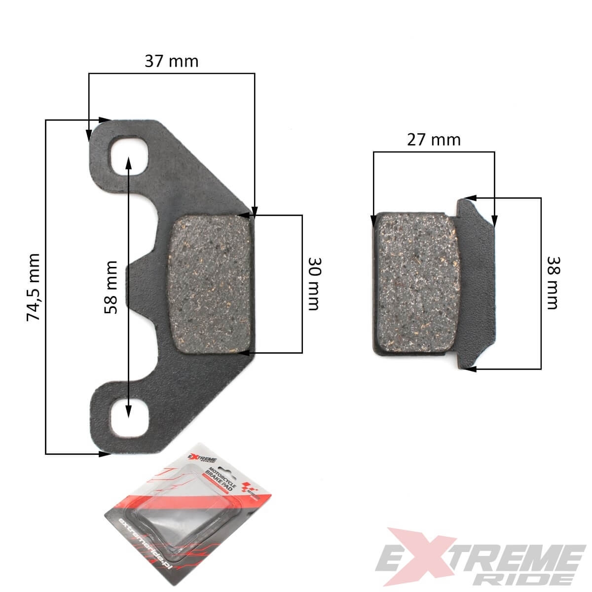 7486.jpg KLOCKI HAMULCOWE TYŁ CROSS 110CC - obrazek 1