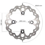 TARCZA HAMULCOWA TYŁ CROSS 125CC 190MM